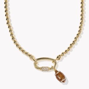 Kendra Scott Gold Metal Strand Football Pendant Necklace
